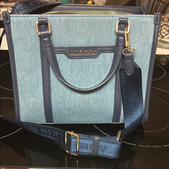 Anne Klein Blue and Navy Tote Bag - Picture 2 of 7